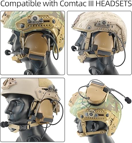 Miniatura 4 de Kit de adaptador de riel táctico ARC compatible con auriculares Comtac III y cascos de riel Fast ARCM-LokTeam-Wendy2.0 (bronceado)