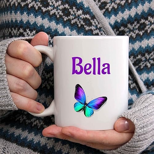 Miniatura 2 de Bella Taza de café  Taza de cerámica personalizada de mariposa con nombre, taza personalizada, regalo personalizado de cumpleañosNavidad, regalo de