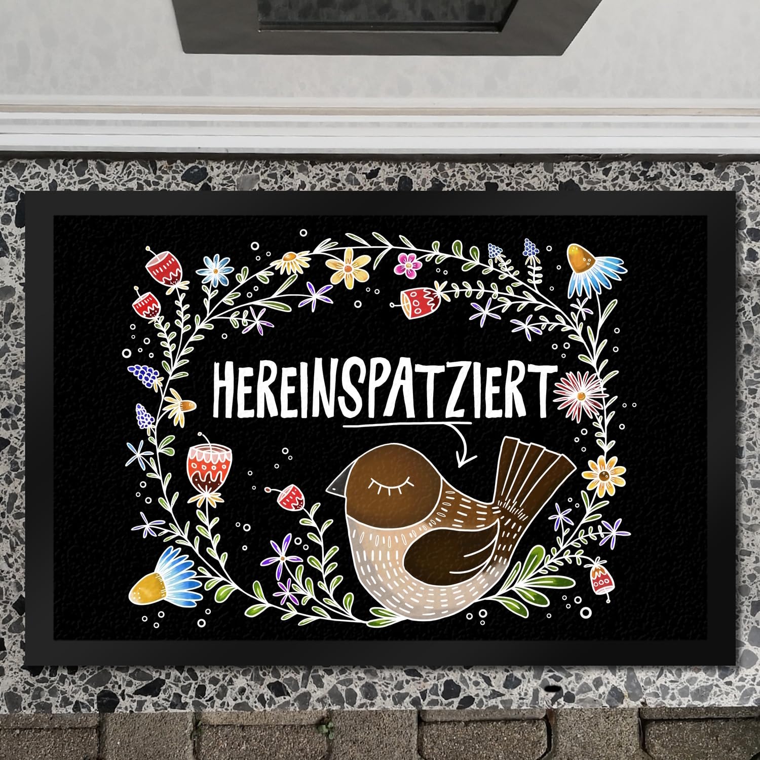 trendaffe - Hereinspatziert Fußmatte XXL mit Vogel Motiv