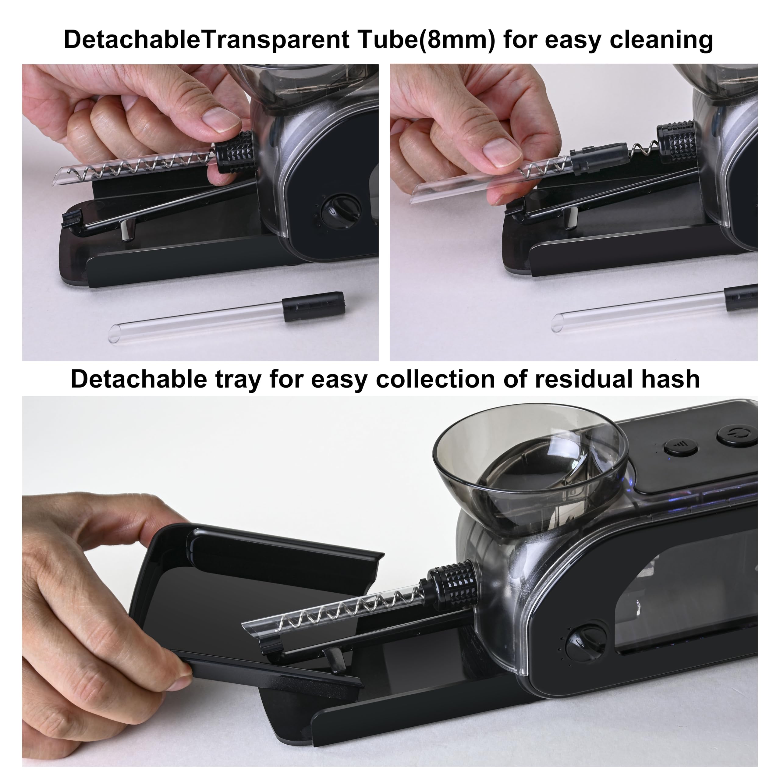 Set di macchine per rollare sigarette con smerigliatrice manuale, rullo automatico trasparente con luce LED, smerigliatrice portatile per sigarette da 8 mm e cartine