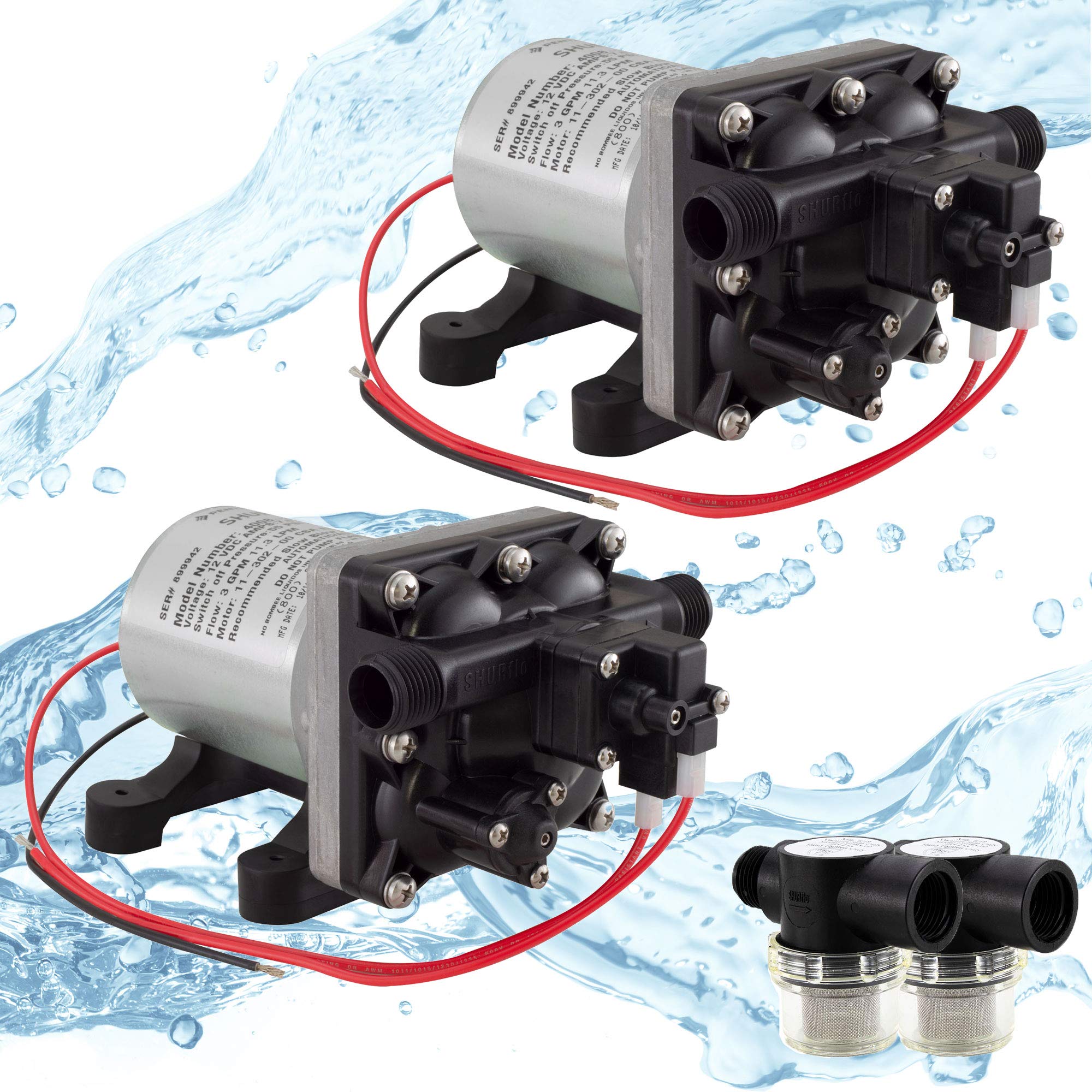 Buy RV Water Pump 3.0 GPM 12V Water Pump SelfPrime Camper Water