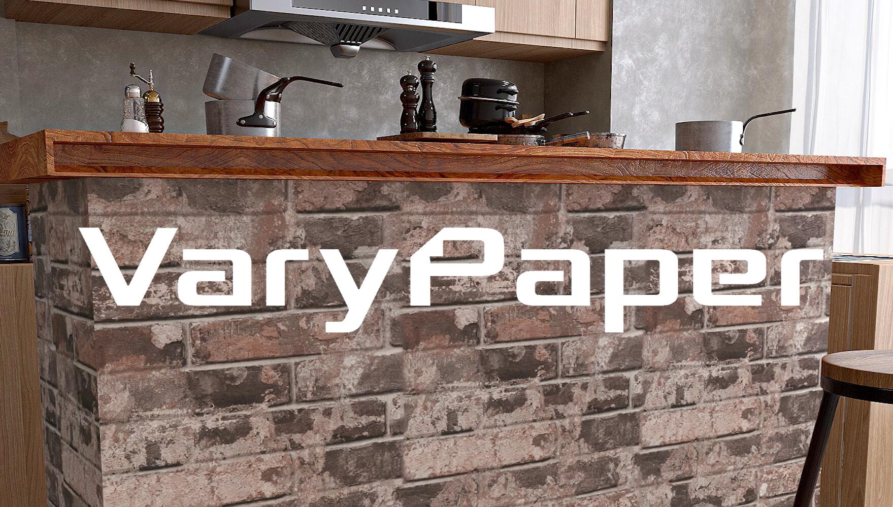 VaryPaper Vintage Brown Brick Wallpaper Peel and Stick 15.7''x315
