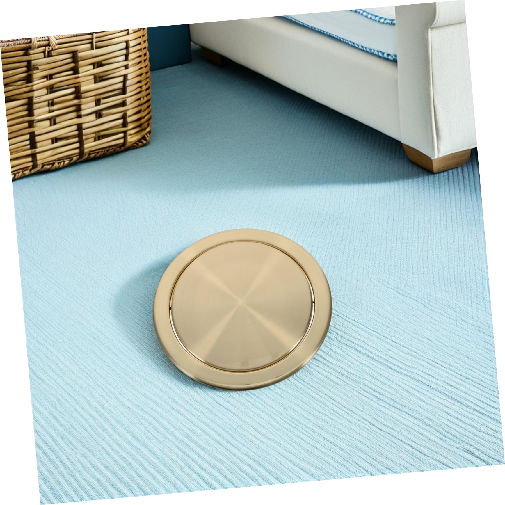 Tapa Abatible para Cubo de Basura Empotrada de Acero Inoxidable Dorado Diseño Moderno y Resistente al Óxido para Cocinas y Restaurantes