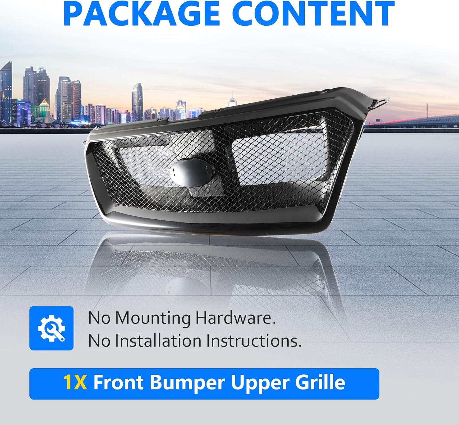 Front Sport Style Grille Assembly Compatible with Subaru Impreza Crosstrek 2012-2016 J1010FJ010V2