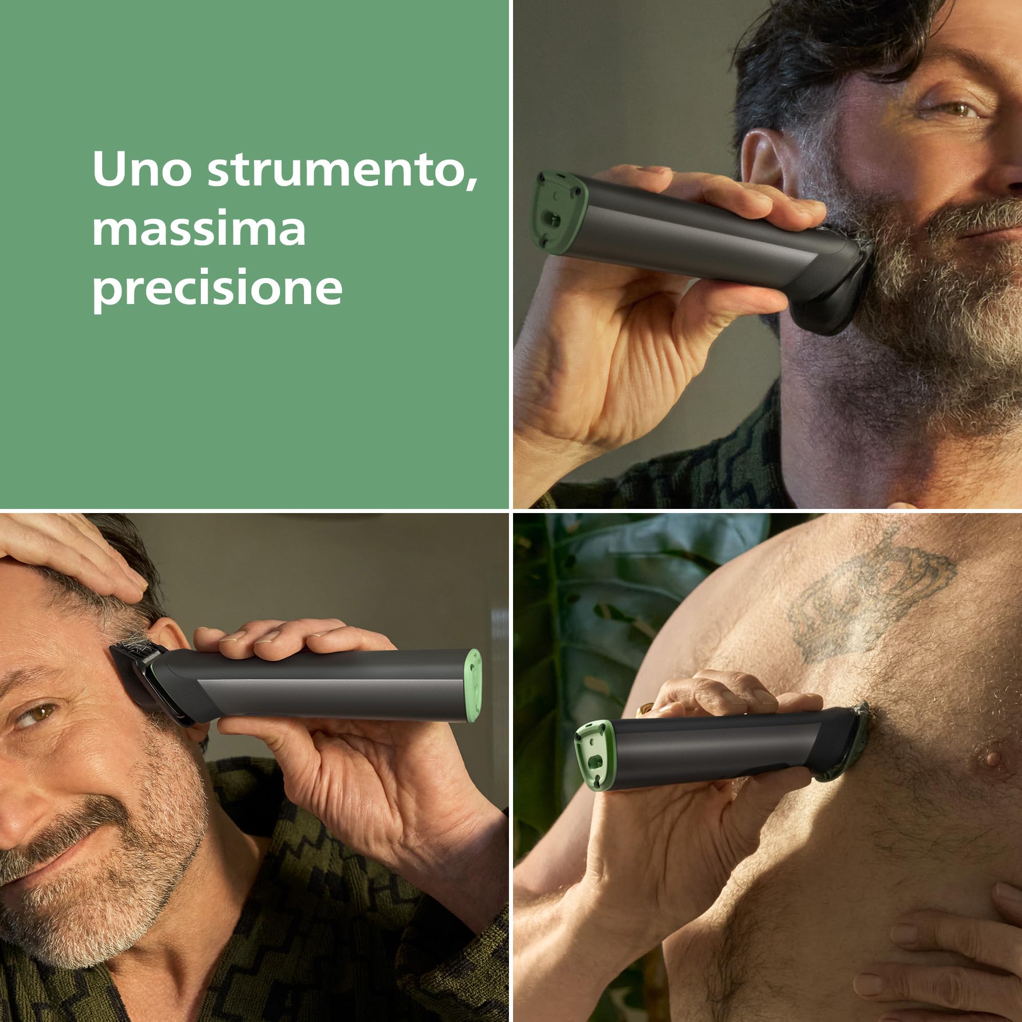 Philips Rifinitore All-in-one Multigroom Serie 7000 19 in 1 - Rifinitore per barba, capelli e corpo, lame autoaffilanti interamente in metallo, 26 impostazioni di lunghezza (0,5-20 mm), MG7962/30