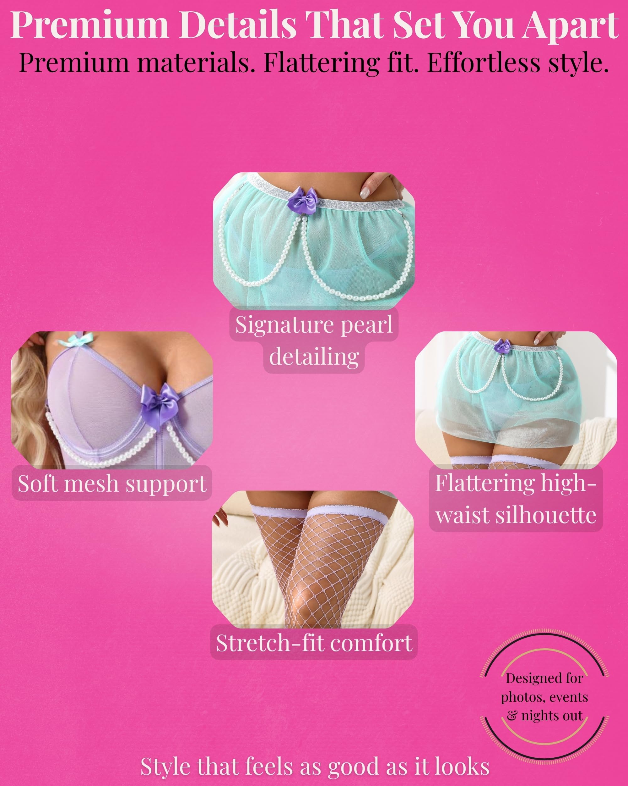 Storybook Prinzessin Dessous Set für Frauen - Blau Korsett Top mit gelbem Tüllrock & Schleife Detail Cosplay