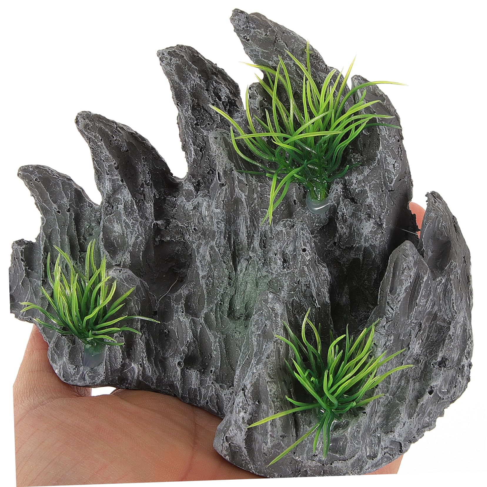 OUNONA Decoración del Paisaje del Acuario Decoración De Acuario De Peces Decoraciones De Peceras Acuarios Estatua De Rocalla Pecera Rocalla Resina 2 Piezas X 4