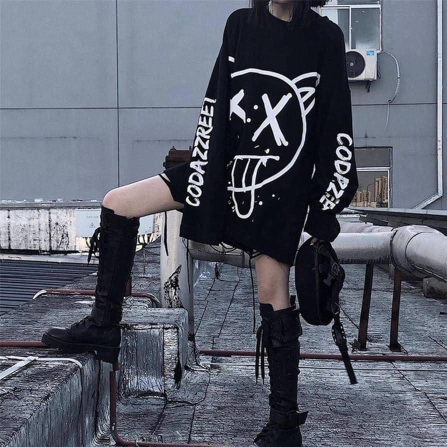 Harajuku Women's T Shirt Oversized Long Sleeve T Shirt Hip Hop