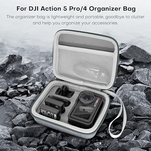 Miniatura 2 de REYGEAK Funda de transporte para DJI Osmo Action 5 Pro, bolsa compacta portátil para DJI Action 43, funda de almacenamiento impermeable para