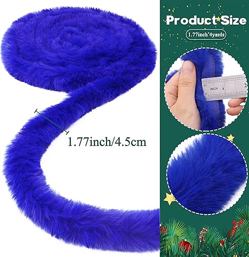 Miniatura 10 de Cinta de Navidad con ribete de piel sintética negra, de 4 yardas, con ribete de ribetes, tira de encaje artificial para coser, decoración de árbol