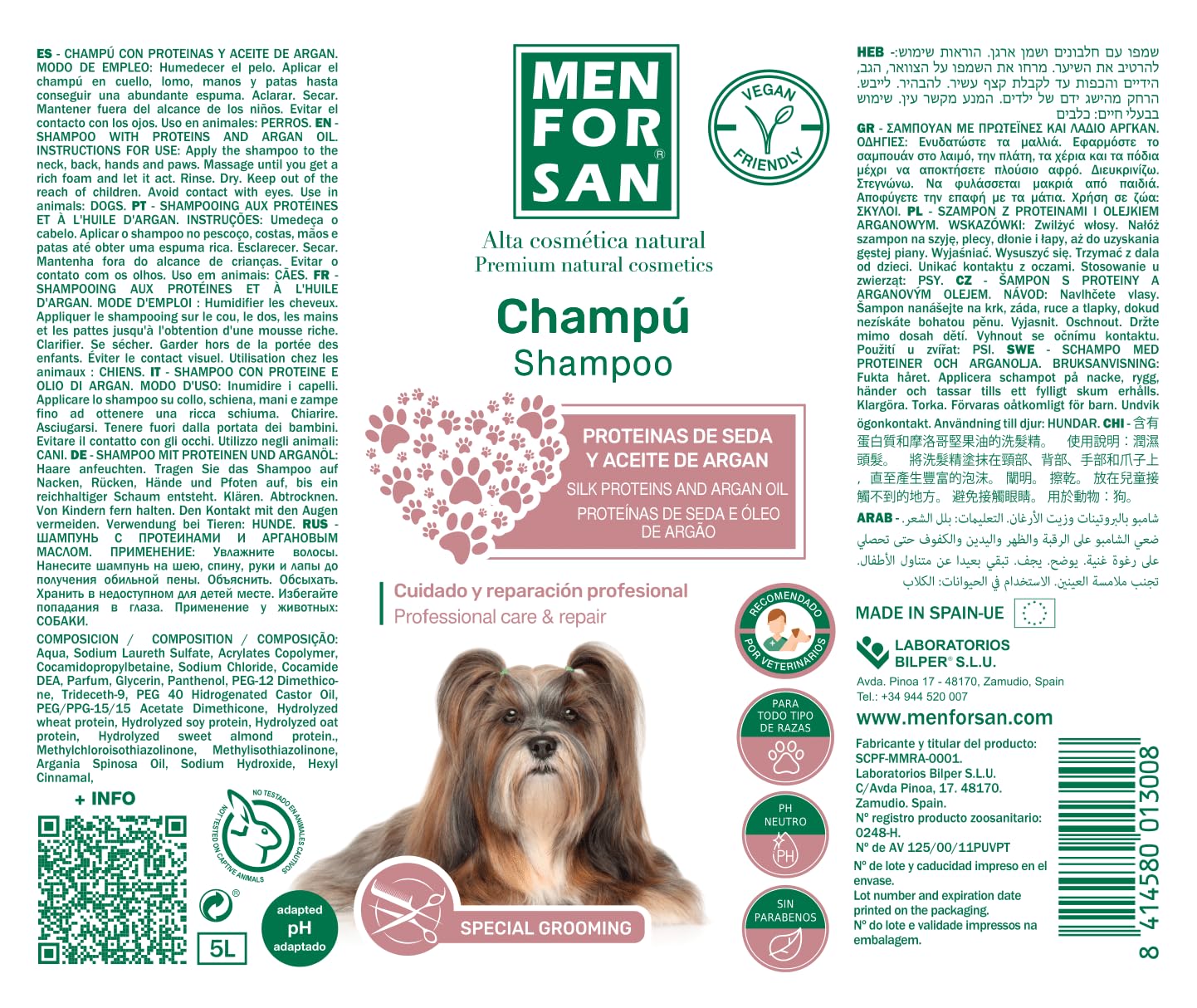 Shampooing Men for San Chien Huile d'Argan (5 L)