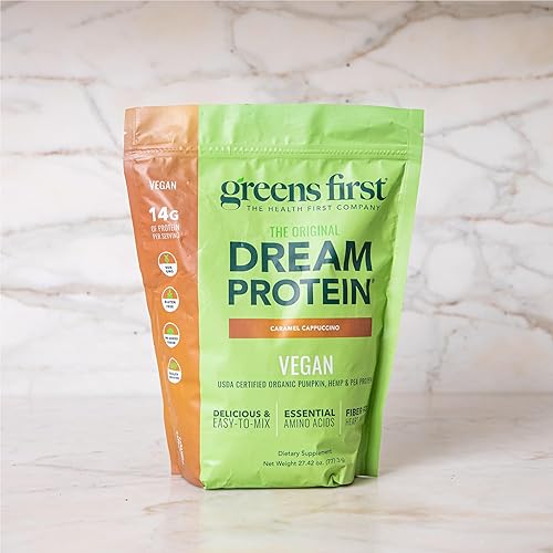 Miniatura 4 de Greens First Dream Protein Polvo vegano a base de plantas, proteína orgánica de calabaza, cáñamo y guisantes del USDA - Sin gluten, sin OMG, sin