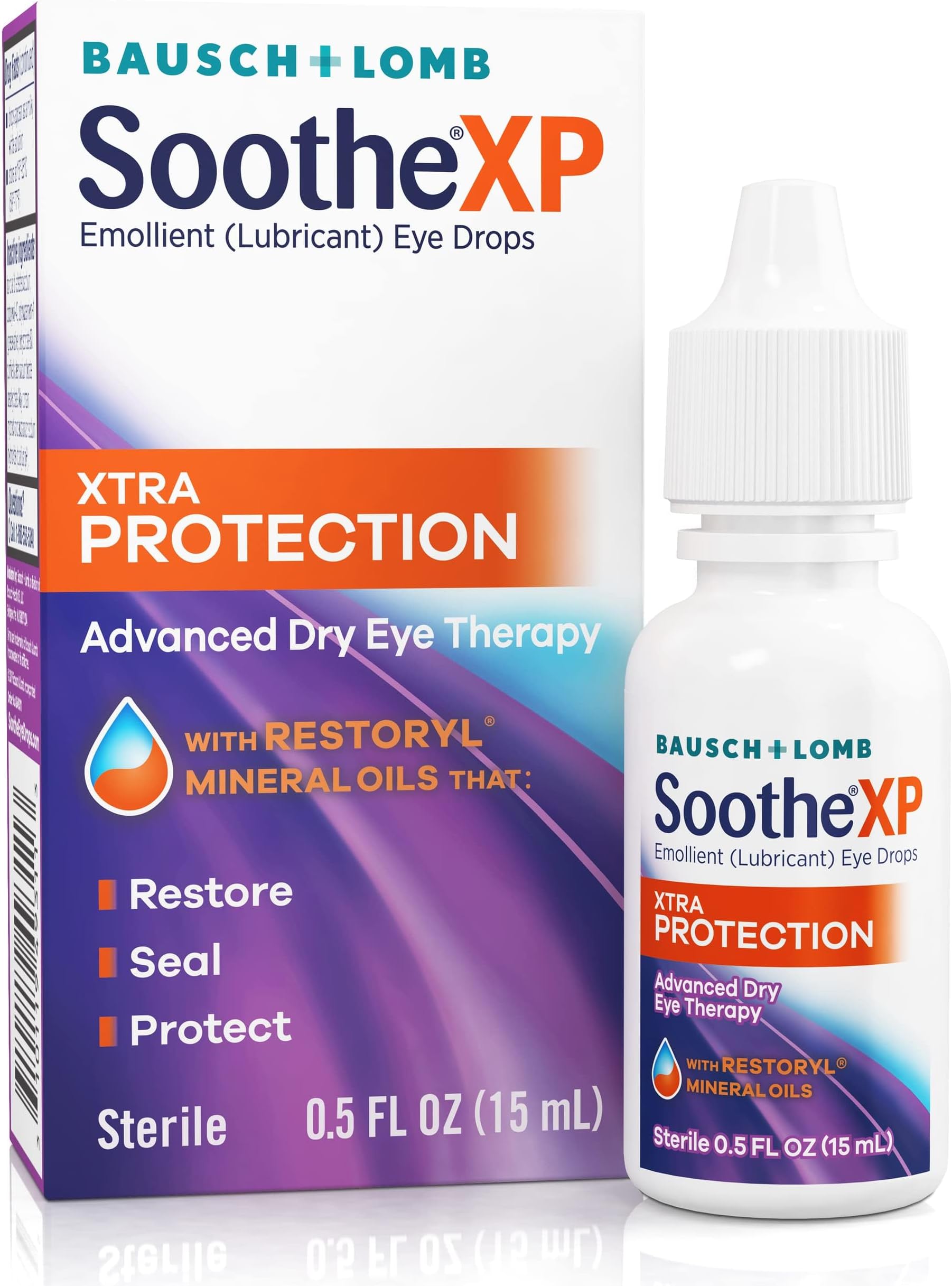 Soothe XP Eye Drops for Dry Eye Symptoms, Xtra Protection Lubricating Eye Drops, Restores Moisture, Relieves Irritation and Protects Against Tear Loss, Advanced Dry Eye Therapy, 0.5 Fl Oz