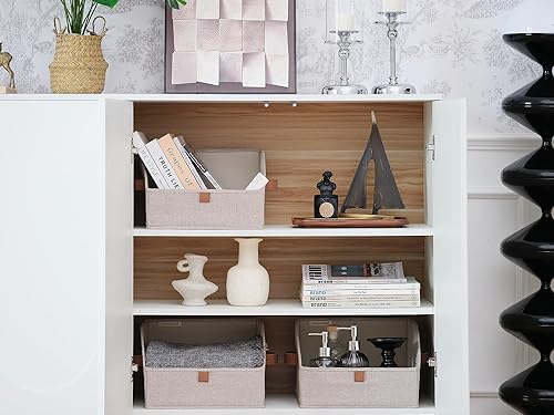 Miniatura 4 de StorageWorks Contenedores organizadores de armario, caja de almacenamiento trapezoidal, cestas de almacenamiento de tela para estantes, pequeños,