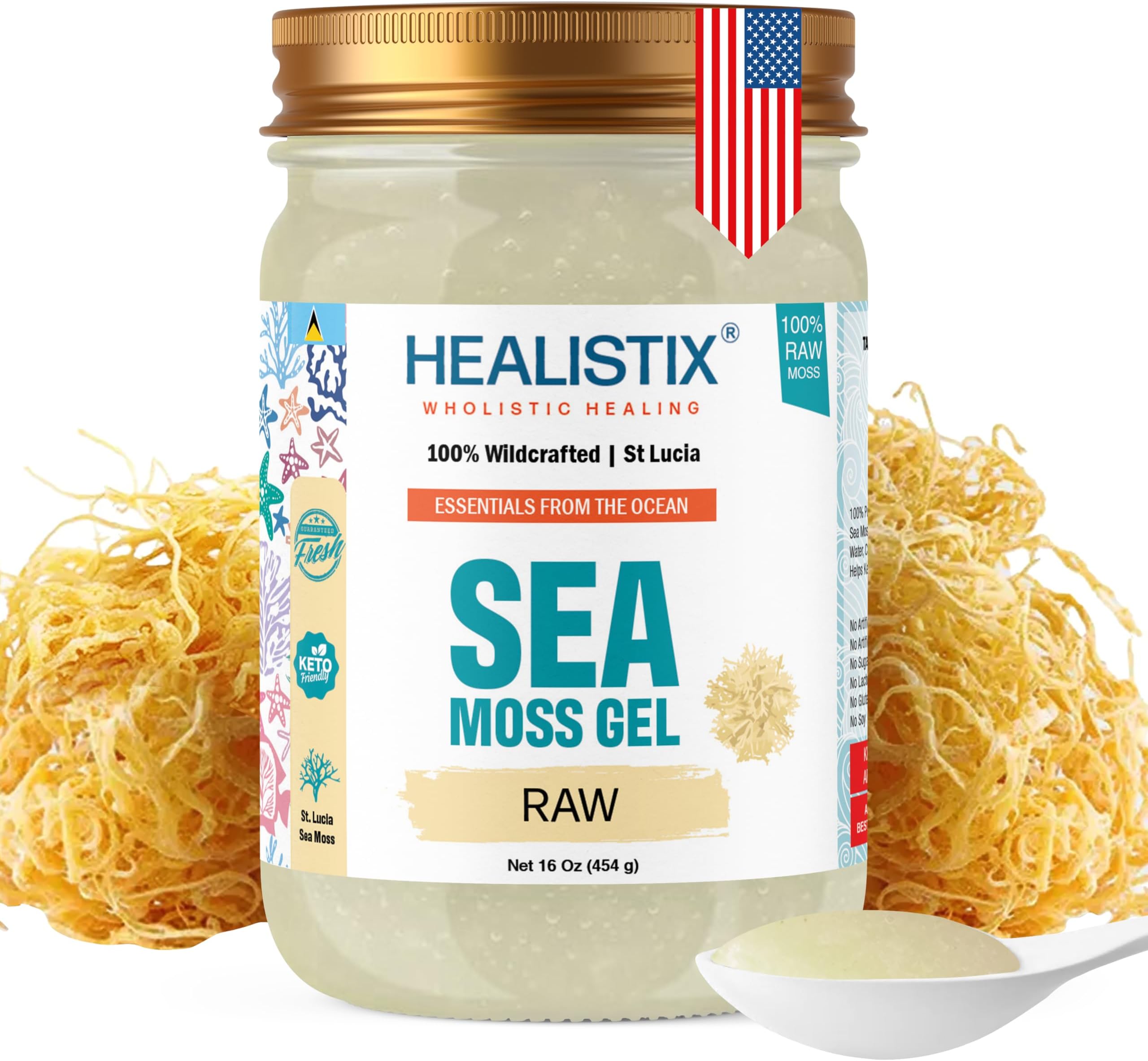Healistix Rosie Moss Gel [16 oz] - Expertly crafted from Ireland Simos in the wild waters of St. Lucia