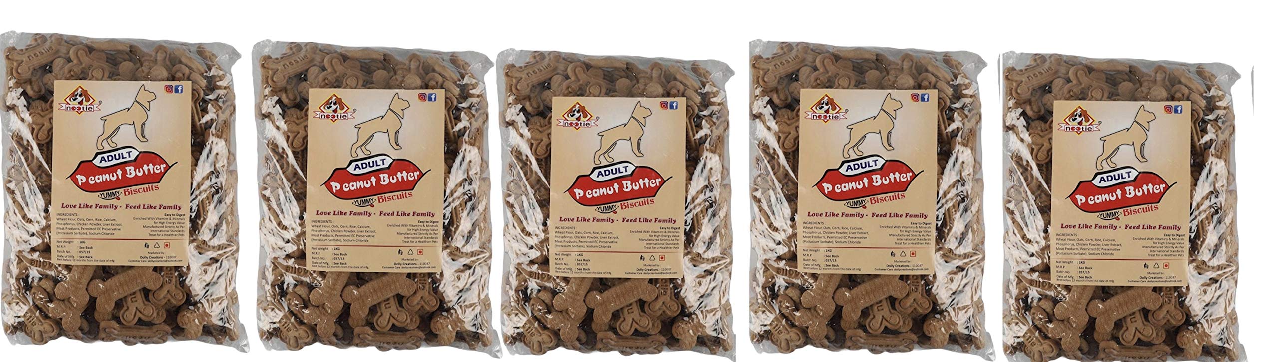 Nootie Peanut Butter Cookie Biscuits Adult Pack of 5, 5 kg (B07R1M4NXK) Amazon Price History, Amazon Price Tracker