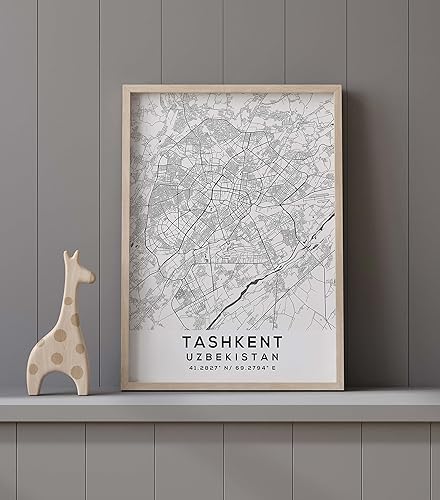 Miniatura 9 de Mapa de Tashkent, Uzbekistán, Light 2 (16x20)