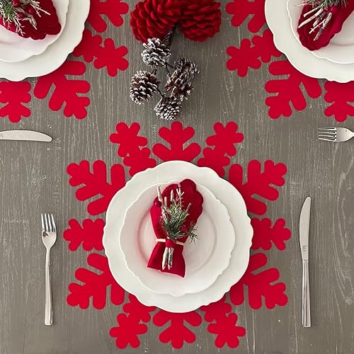 Miniatura 5 de Silvana Papier Manteles individuales de papel troquelado para crear manteles de Navidad. Colección Copo de Nieve. Desechables Paquete de 12 unidades