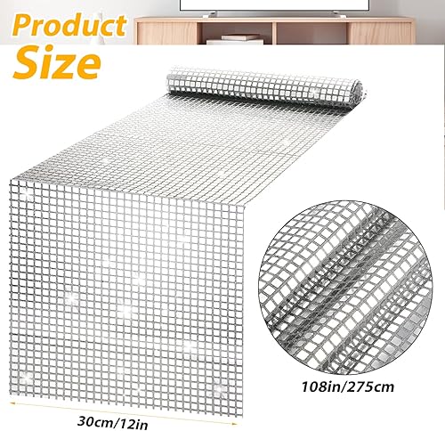 Miniatura 2 de Camino de mesa para fiesta de discoteca, 12 x 108 pulgadas, mantel de discoteca plateado con purpurina de los años 70 y 80, decoraciones de mesa de