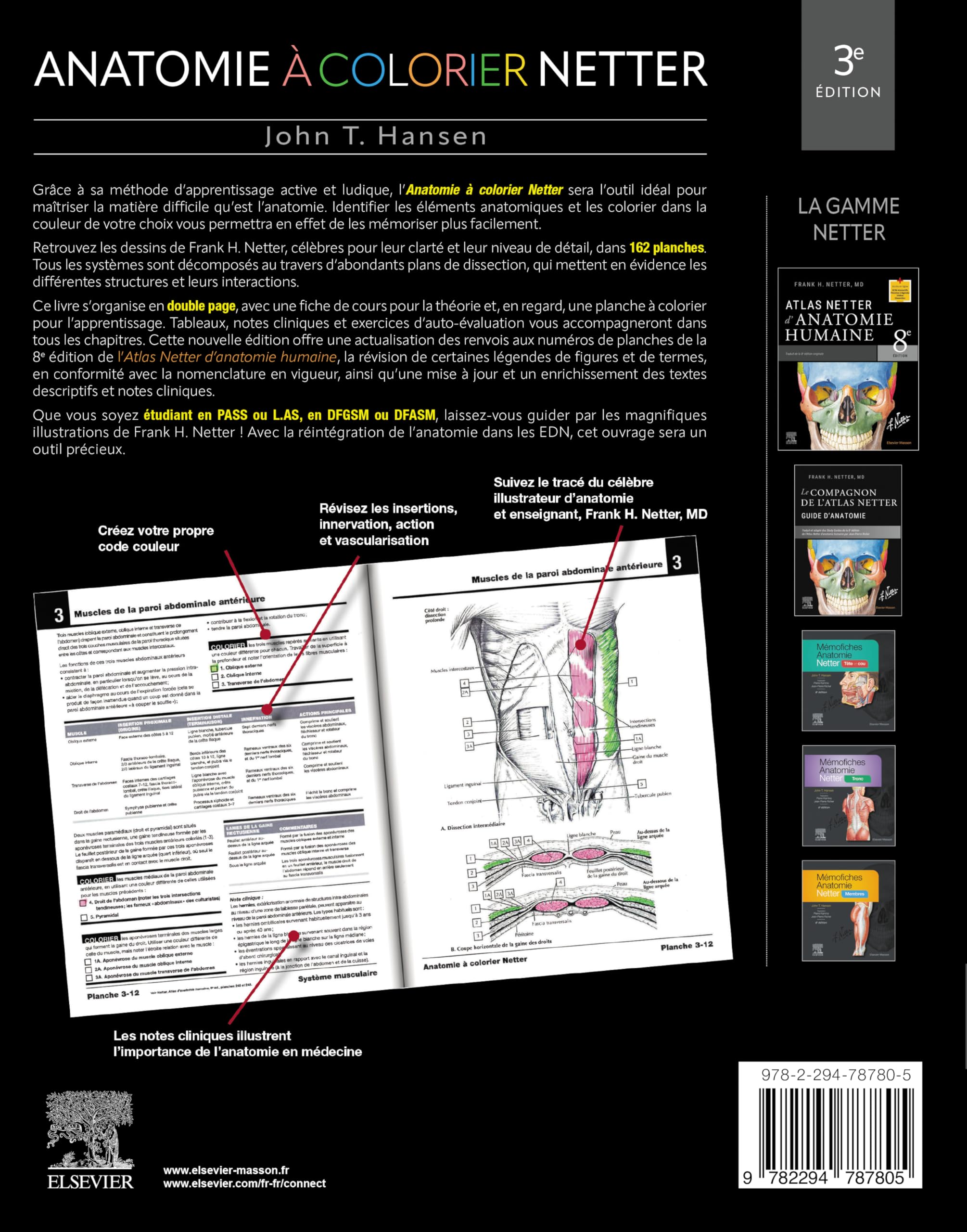 Anatomie à colorier Netter