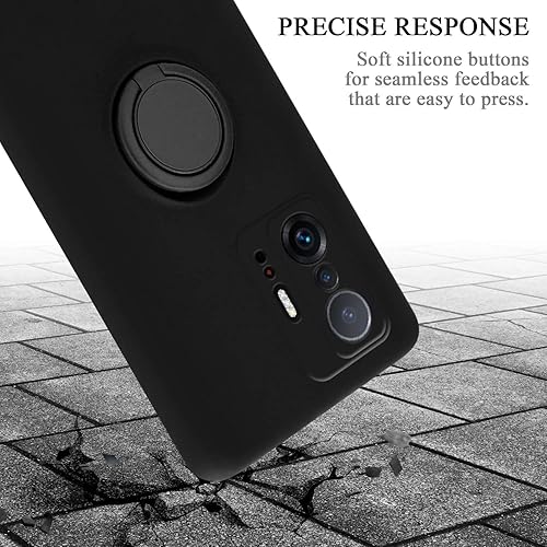 Miniatura 8 de Funda compatible con Xiaomi 11T11T PRO en negro líquido - Funda protectora de silicona TPU flexible con anillo