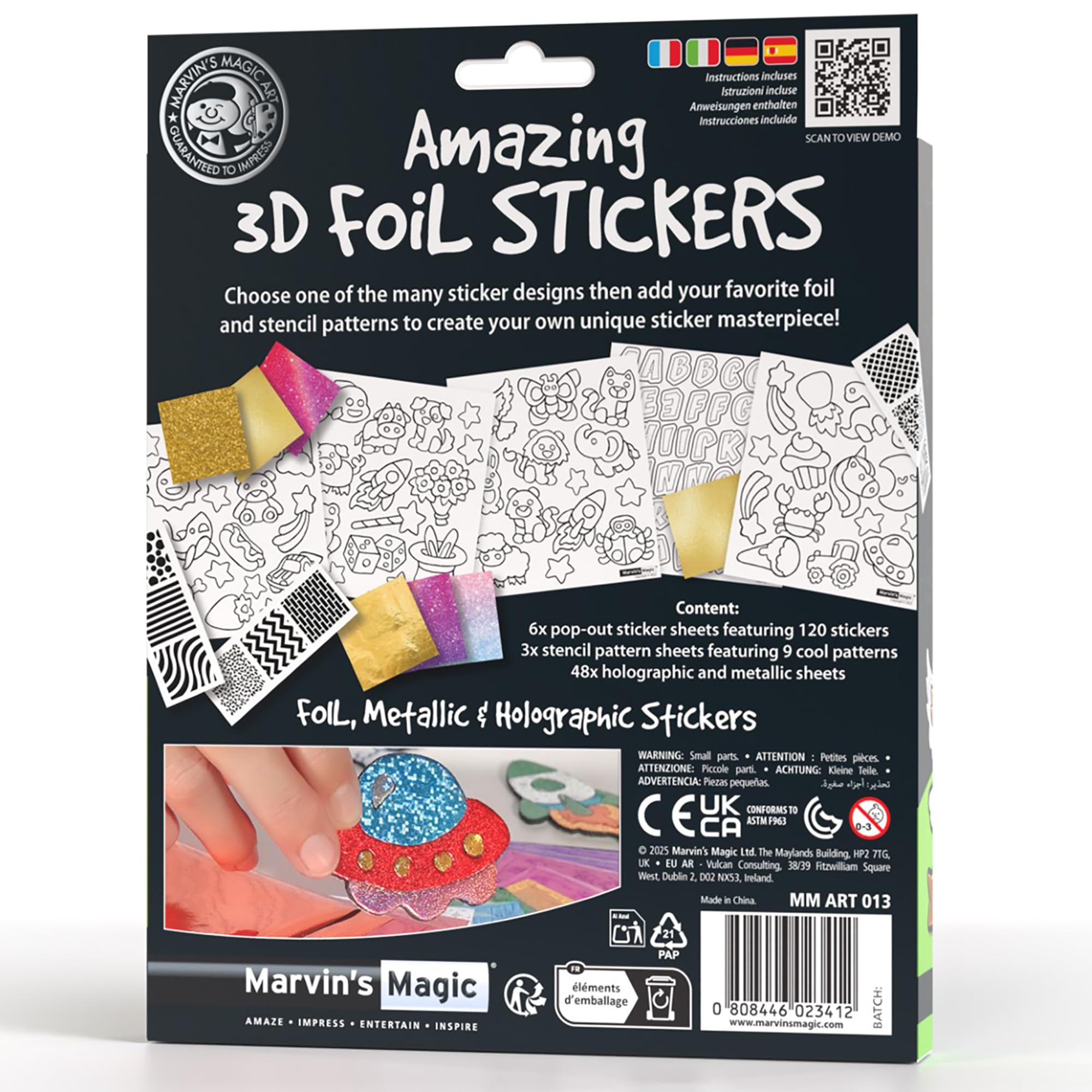 Marvin's Magic, Magic Foil Rainbow Stickers, Foil, Metallic & Holographic, Magical Art Supplies, Arts and Crafts for Kids - Image 4