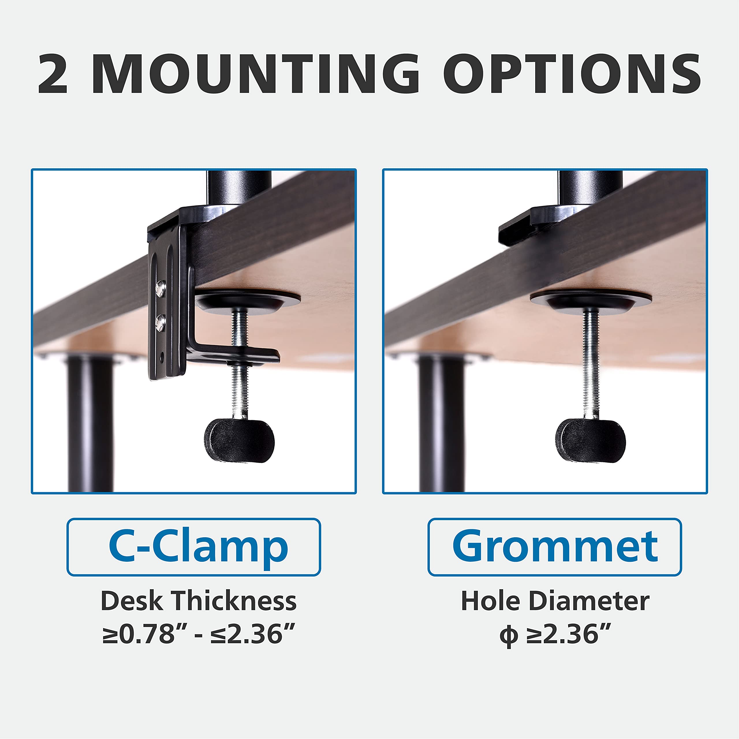 Liftit Laptop/Monitor Dual Desk Mount Stand, Laptop Tray/Holder, VESA