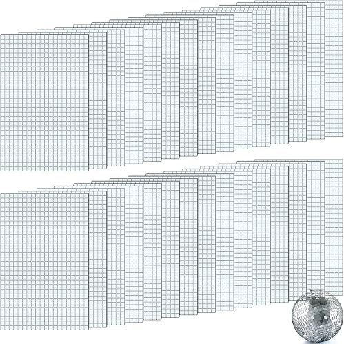 Espejo autoadhesivo, azulejos de mosaico de cristal real, mini calcomanías cuadradas de mosaico de vidrio, mini calcomanías de espejo para bricolaje