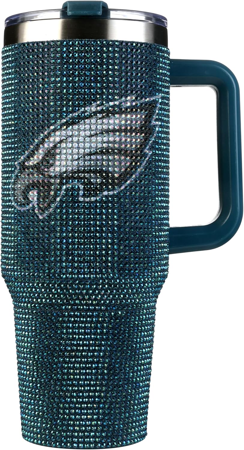 The Memory Company Officially Licensed NFL Game Day Tumbler - 40oz Stainless Steel Double-Wall Insulated Team Color Bling Cup with Team Logo, NFL Licensed Sports Travel Mug with Lid & Straw - Image 2