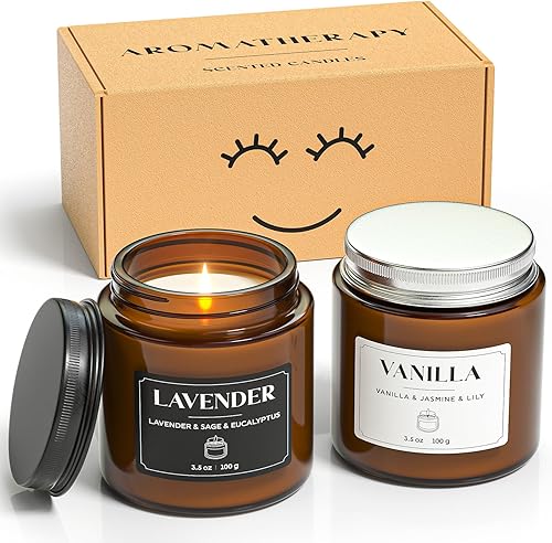 NORVENCE Juego de velas perfumadas de regalo, velas para aliviar el estrés para el hogar, juego de velas de soja de alta calidad, velas para mujeres