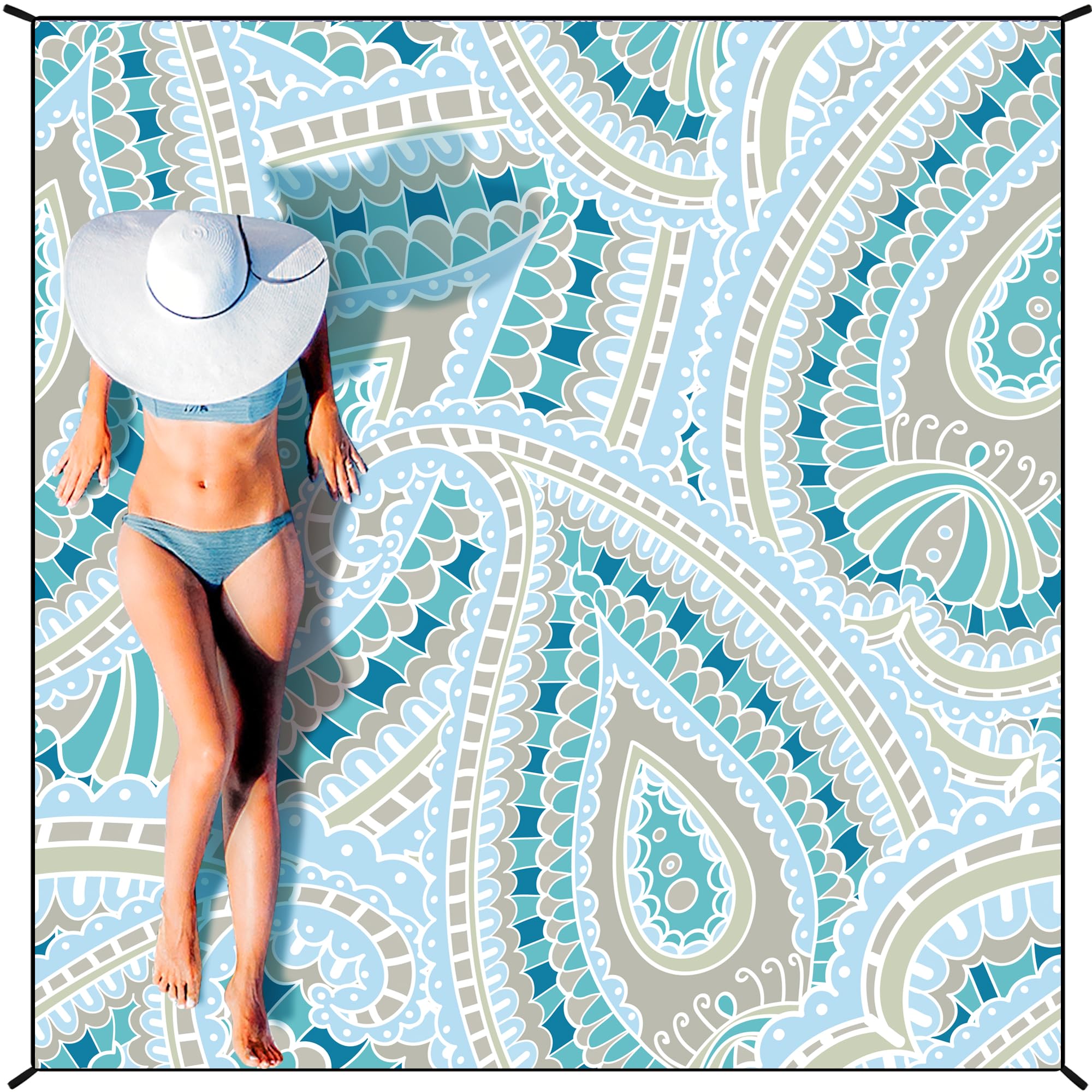 HIHOHO Beach Blanket Waterproof Sandproof Extra Large Beach Mat 79