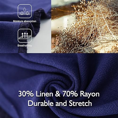 Miniatura 2 de GyiHoong Juego de 2 fundas de almohada de 18 x 18 pulgadas, color azul profundo con flecos y borlas hechas a mano, fundas de almohada bohemias de