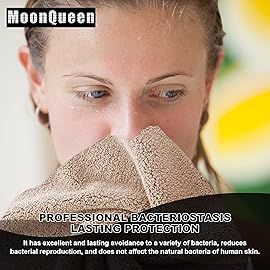 MOONQUEEN Microfiber Facial Cloths Fast Drying Washcloth 12 Pack - Premium Soft Makeup Remover Cloths - Brown