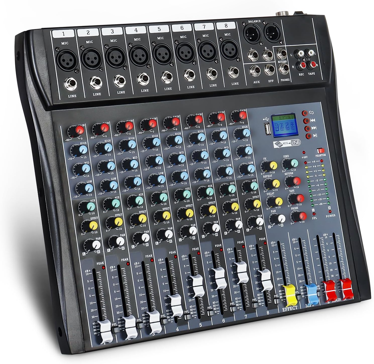 Amazon.com: Kmise 8 Channel Professional Audio Mixer 99 Sound Effects ...