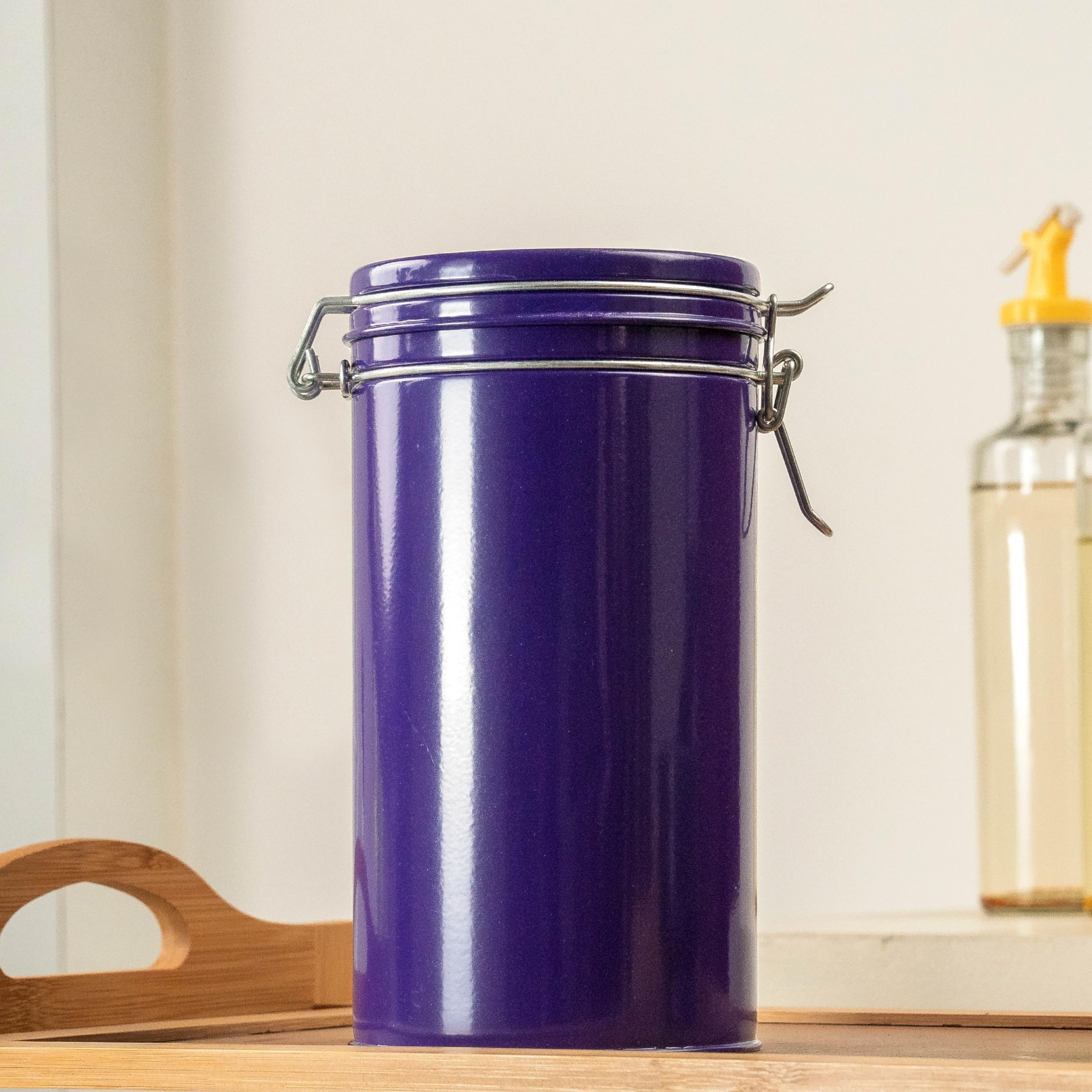 10Club Airtight Metal Storage Box (L - 3.9 inch, H - 7.3 inch, 750ml) | Tea, Coffee, Cookie, Biscuit Jar, Kitchen Decor Metal storage box | Durable Kitchenware | Purple (B0CTMM5Y56) Amazon Price History, Amazon Price Tracker