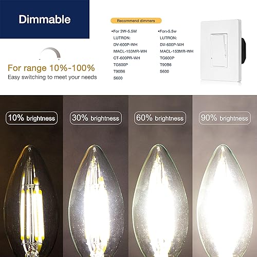 Miniatura 6 de FLSNT Bombillas LED equivalentes a 100 W, base E26, bombillas LED regulables de luz diurna de 5000 K, 800 lm, paquete de 6