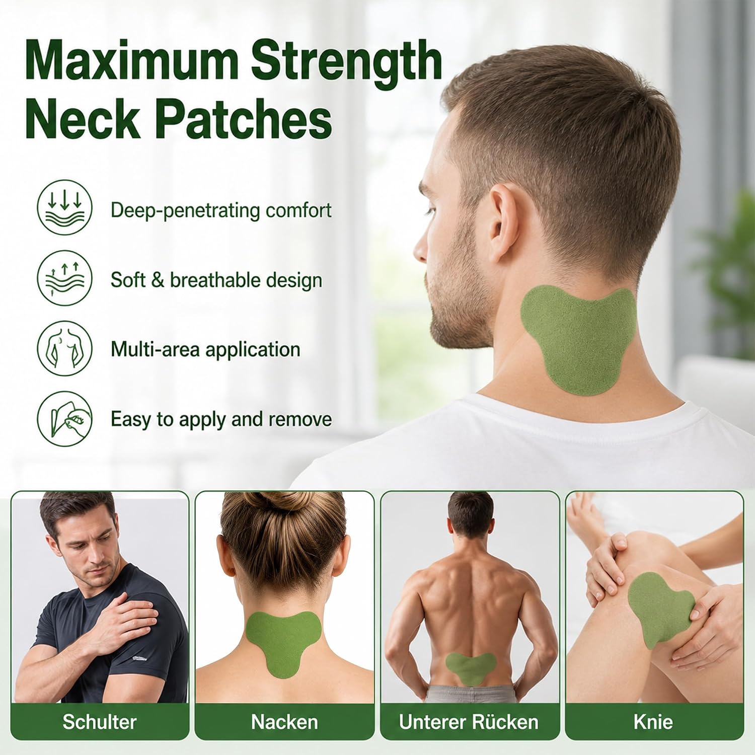 100 Pcs Neck Patches, Warming Herbal Plaster Maximum Strength Heat Patches