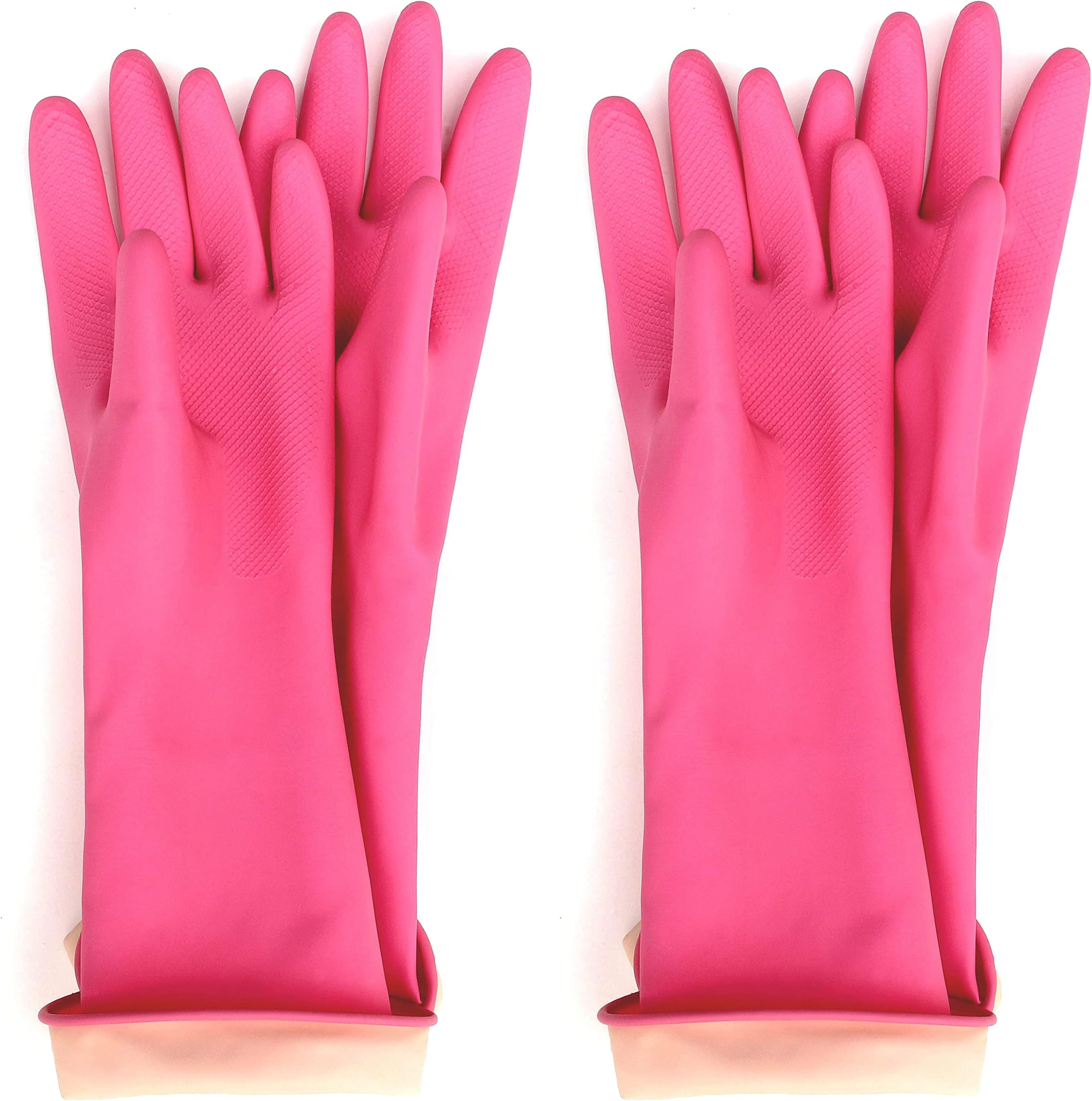 Myungjin (2 Pairs) Kids Reusable Multipurpose Waterproof Hand Protection Rubber Latex Gloves/Dishwashing, Cleaning, Painting