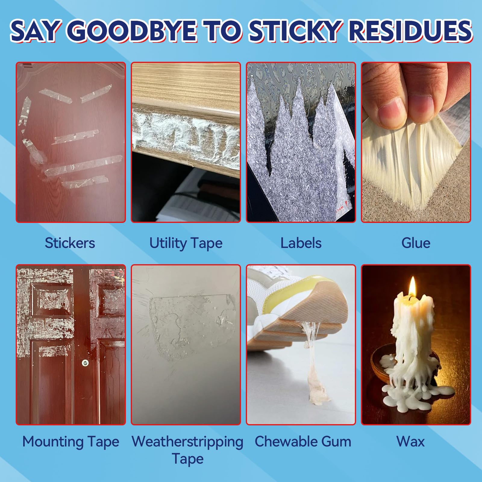 Adhesive Remover Spray, Sticker Remover Cleaning Multi-Surface Residue, GlueRemover for Tap, Decals, Glue, Chewing Gum, from Car, Windows, Glass, Plastic, LabelRemover with Scraper and Towel — view 5