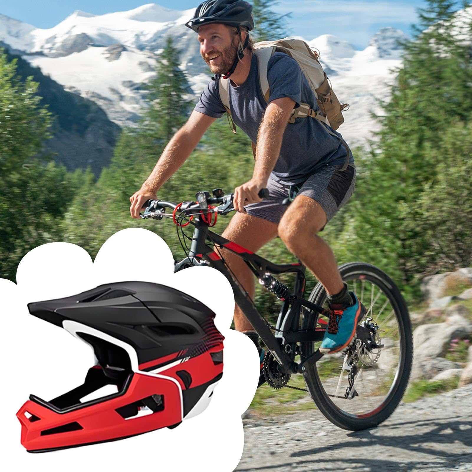 Kask integralny do roweru, kask górski dla dorosłych mężczyzn i kobiet – regulowana ochrona koła, ochrona głowy z wentylacją, dla dorosłych, kierowców, początkujących profesjonalistów