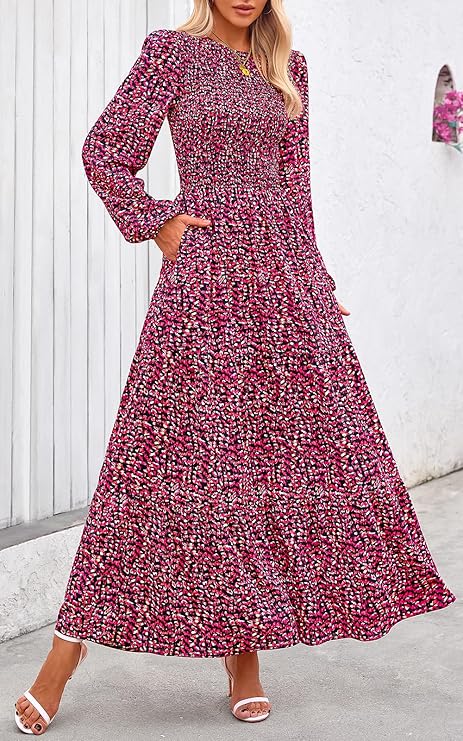 🌸 PRETTYGARDEN Floral Maxi Dress: 2024 Fall Fashion