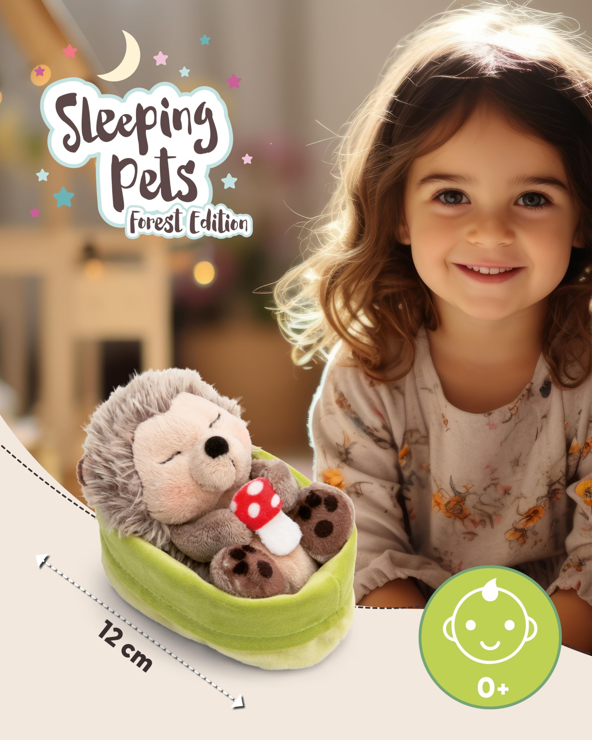 NICI riccio di peluche con sgabello di rospo che dorme nel cestino marrone Morbido peluche, carino da coccolare e giocare, per bambini e adulti, un'ottima idea regalo - Confronta i prezzi con