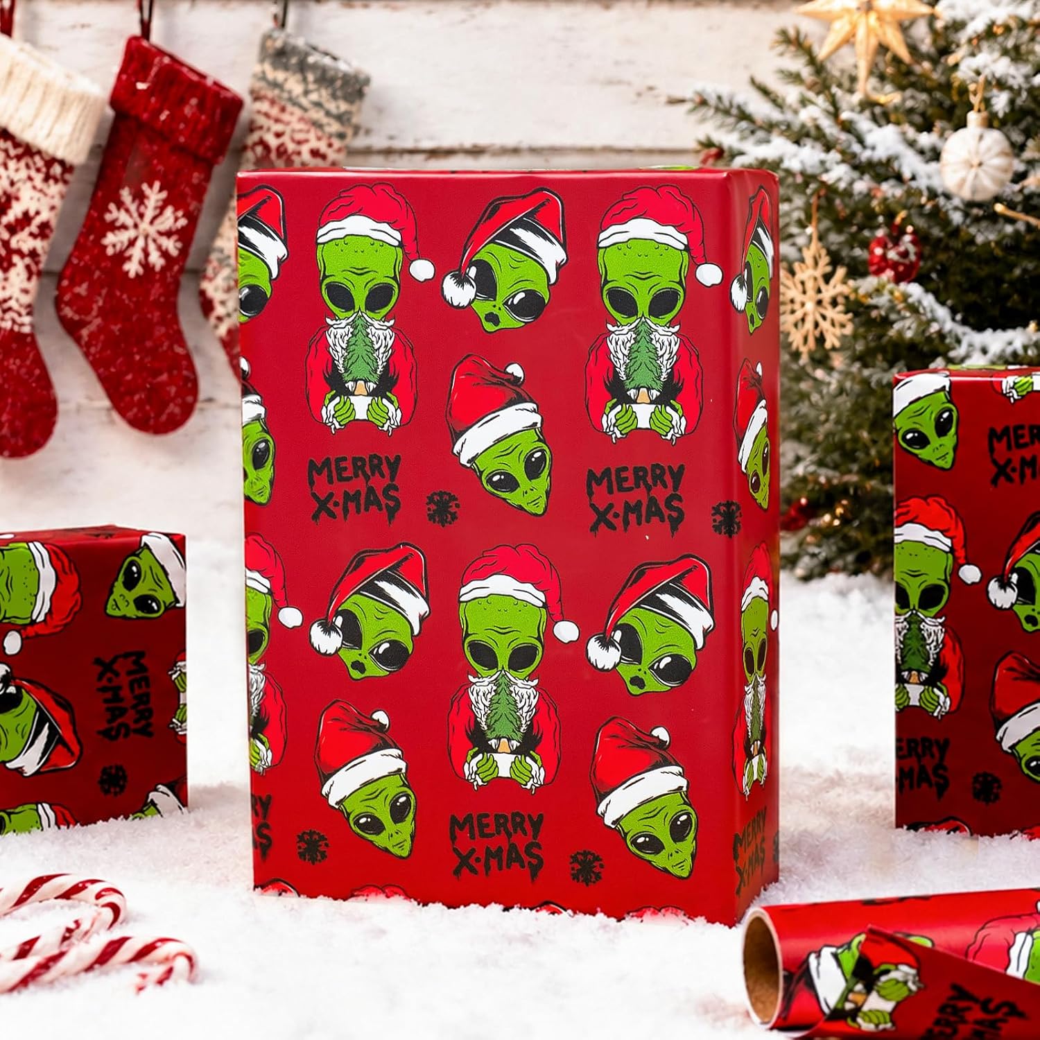 Burymento Funny Kids Christmas Wrapping Paper Roll image 2