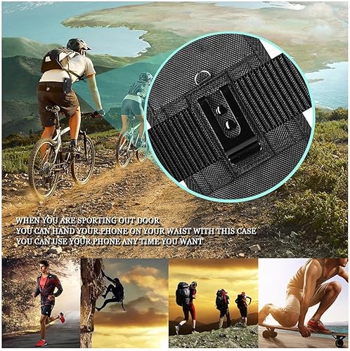 Miniatura 6 de Funda de nailon para teléfono celular con clip para cinturón compatible con Samsung Galaxy A02s A12 A32 A42 A51 A52 A71 A72 S20 FE S10+ S9 A01