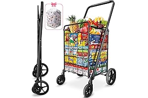 AOSION Foldable Shopping Carts on Wheels for Groceries