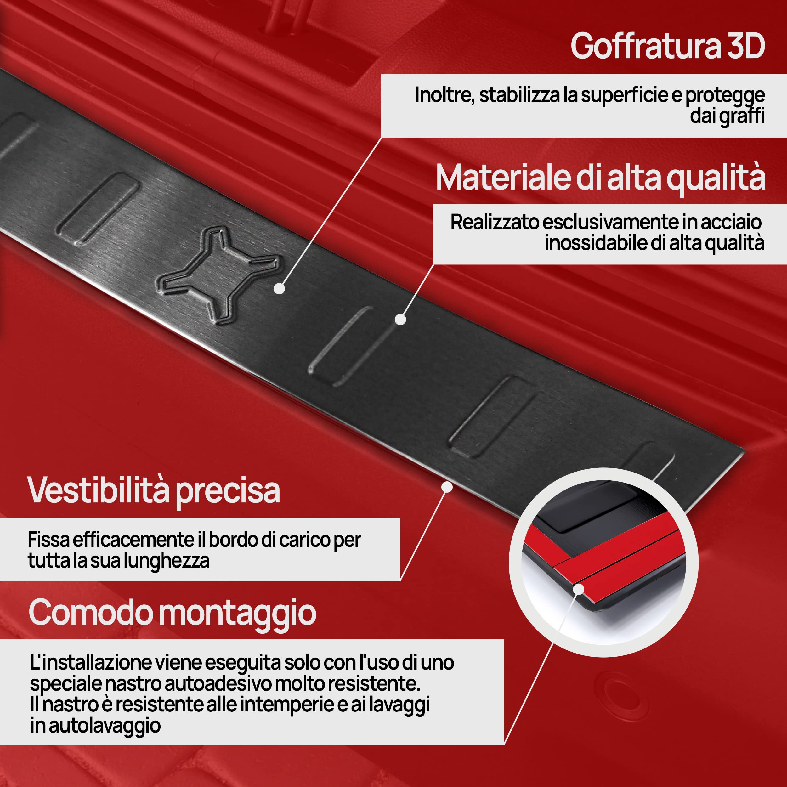 CHROMEMASTER | Protezione paraurti Posteriore | Compatibile con Toyota Corolla sedan 2019- ; Polyurethane, nero opaco; Protezione paraurti protegge la vernice del paraurti dai graffi ed i danni