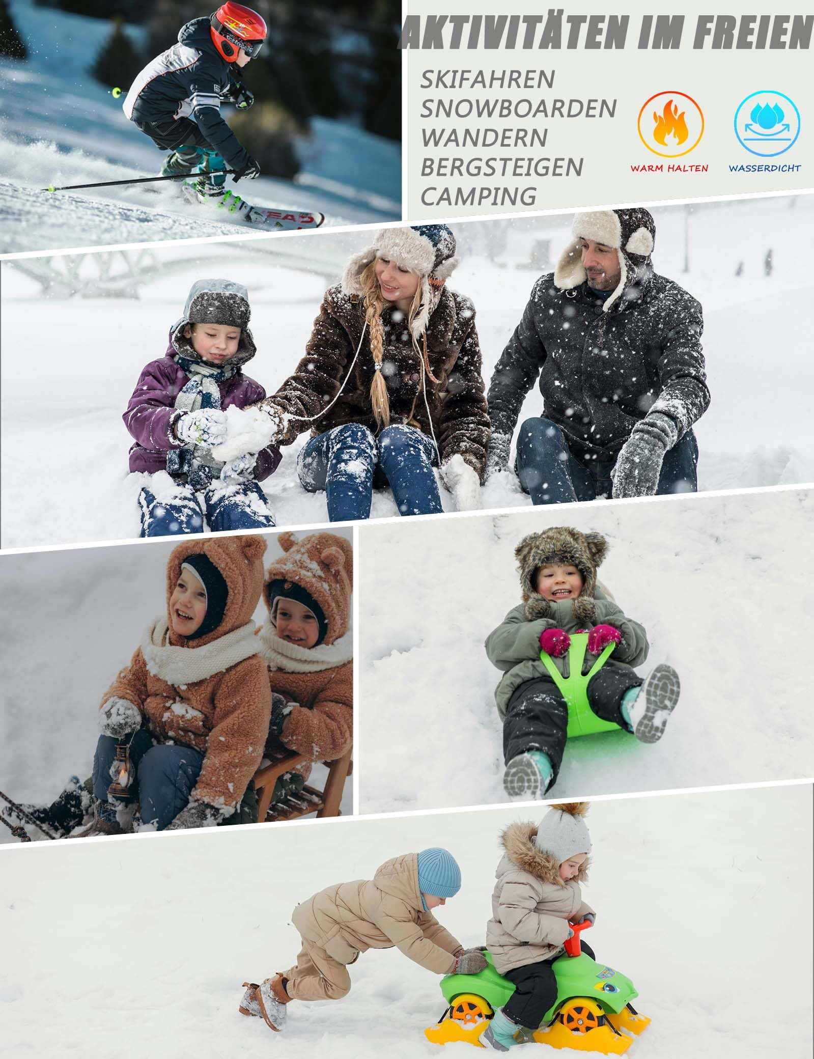 Pantalones de Softshell para niños con Forro Polar Pantalones Impermeables para niños, Pantalones de esquí para niño Senderismo Pantalones de Lluvia Pantalones