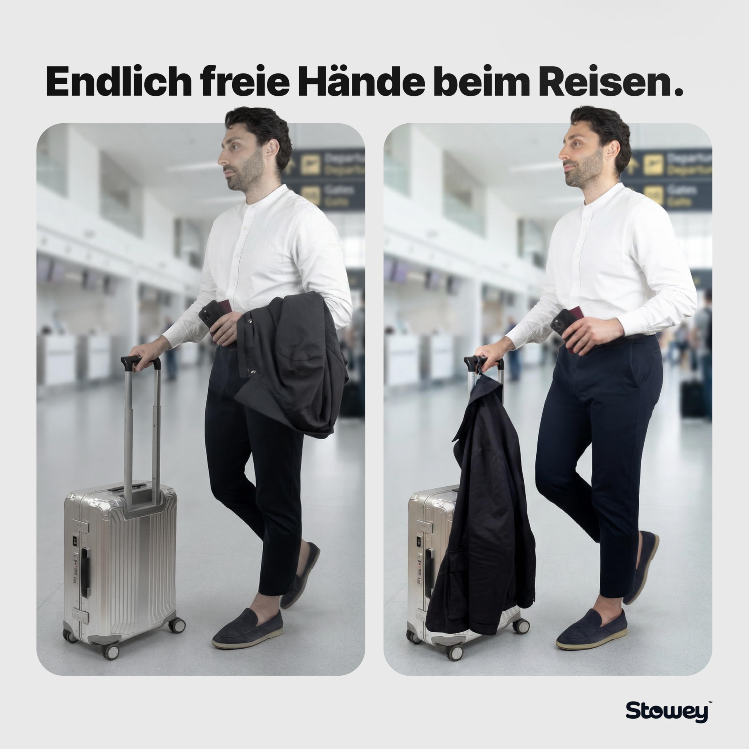 Travel Hook – Kofferhaken für Jacke, Tasche & mehr (2 Stk) Navy Blau | Gepäckhaken für jede Koffer Marke, Reise Haken halten 10kg, Business Reise Gadgets Männer & Nützliche Reisegadgets Frau