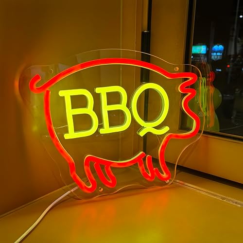 Letreros de neón para barbacoa, letreros de neón personalizados, decoración de pared de bar, parrilla, restaurante, arte de pared, letrero de bar de