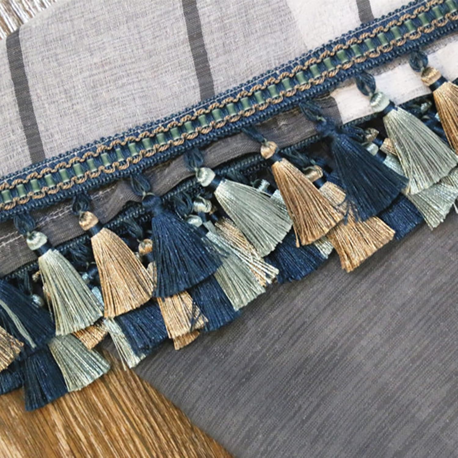 Kitchen Curtains with Tassels, Black and White Striped Tier Curtains Valances, Drop Short Voile Curtains Modern Style,for Small Window/Cafe/Cupboard (Size : W120xH80cm/47.2x31.5in)